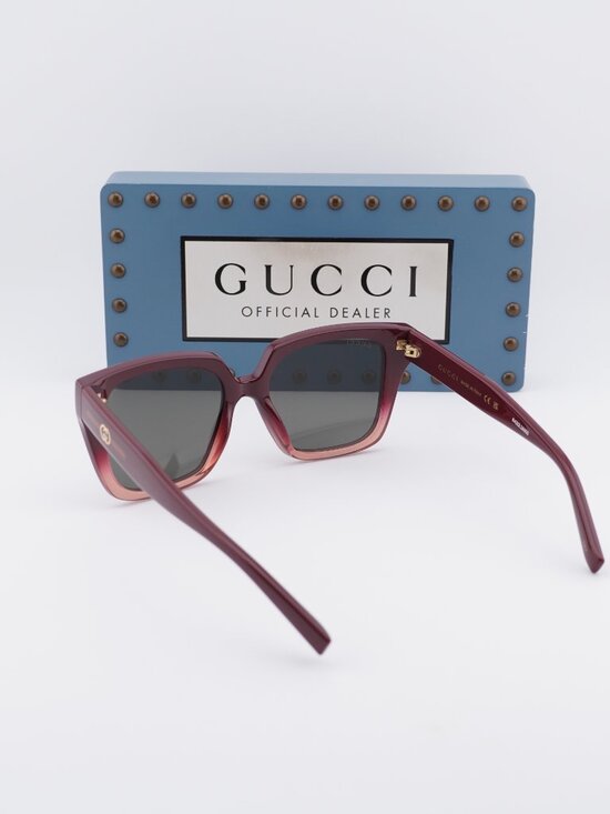 Gucci GG2102S 003 Square Sunglasses - Bordeaux Gradient \\ Grey main image 7